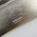 Salvatore Ferragamo Gancini Card Case Leather Champagne Gold Auth BA15034V-8