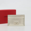 Salvatore Ferragamo Gancini Card Case Leather Champagne Gold Auth BA15034V-12