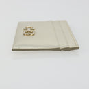 Salvatore Ferragamo Gancini Card Case Leather Champagne Gold Auth BA15034V-3