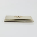 Salvatore Ferragamo Gancini Card Case Leather Champagne Gold Auth BA15034V-5