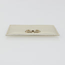 Salvatore Ferragamo Gancini Card Case Leather Champagne Gold Auth BA15034V-6
