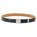 LOUIS VUITTON Ceinture Carre Belt Leather ""90/36"" Black Silver LV Auth BA15036-1