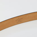 LOUIS VUITTON Ceinture Carre Belt Leather ""90/36"" Black Silver LV Auth BA15036-14