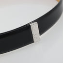 LOUIS VUITTON Ceinture Carre Belt Leather ""90/36"" Black Silver LV Auth BA15036-6
