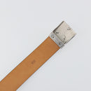 LOUIS VUITTON Ceinture Carre Belt Leather ""90/36"" Black Silver LV Auth BA15036-10