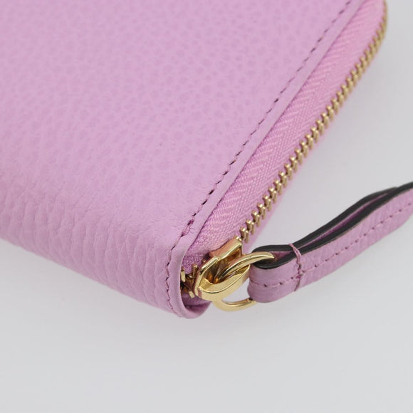 GUCCI GG Marmont Bosco Zip Around Long Wallet Leather Pink 499337 Auth BA15038V