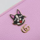 GUCCI GG Marmont Bosco Zip Around Long Wallet Leather Pink 499337 Auth BA15038V-13