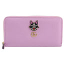 GUCCI GG Marmont Bosco Zip Around Long Wallet Leather Pink 499337 Auth BA15038V-2