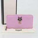 GUCCI GG Marmont Bosco Zip Around Long Wallet Leather Pink 499337 Auth BA15038V-22