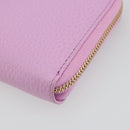 GUCCI GG Marmont Bosco Zip Around Long Wallet Leather Pink 499337 Auth BA15038V-8