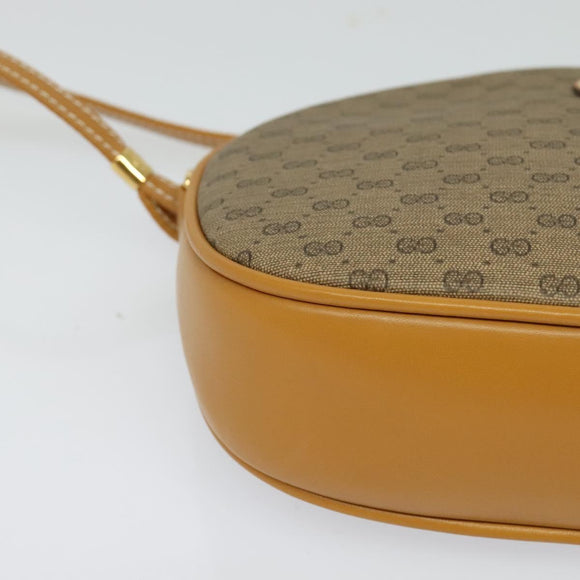 GUCCI Micro GG Supreme Shoulder Bag PVC Brown Gold 007 084 0094 Auth BA1504