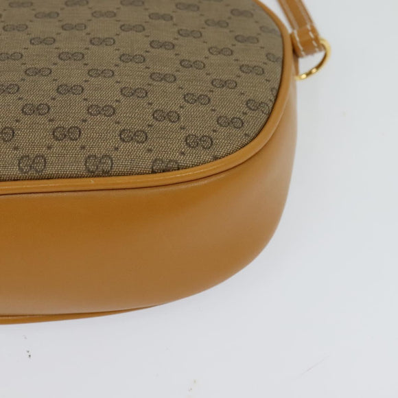 GUCCI Micro GG Supreme Shoulder Bag PVC Brown Gold 007 084 0094 Auth BA1504