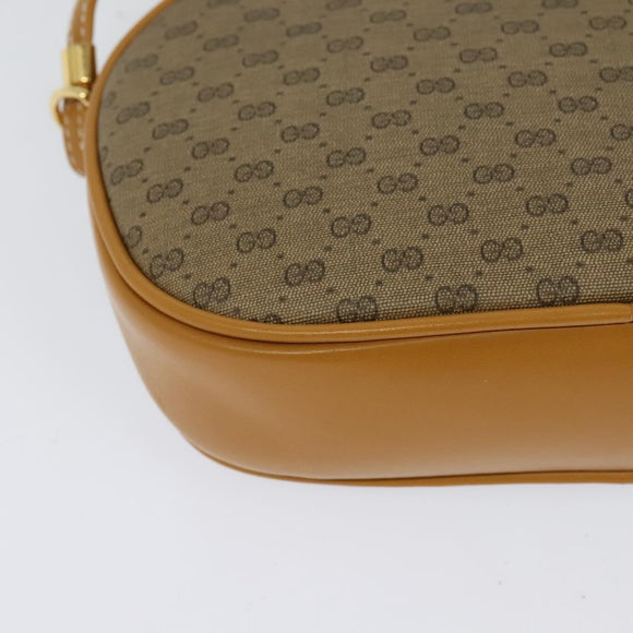 GUCCI Micro GG Supreme Shoulder Bag PVC Brown Gold 007 084 0094 Auth BA1504
