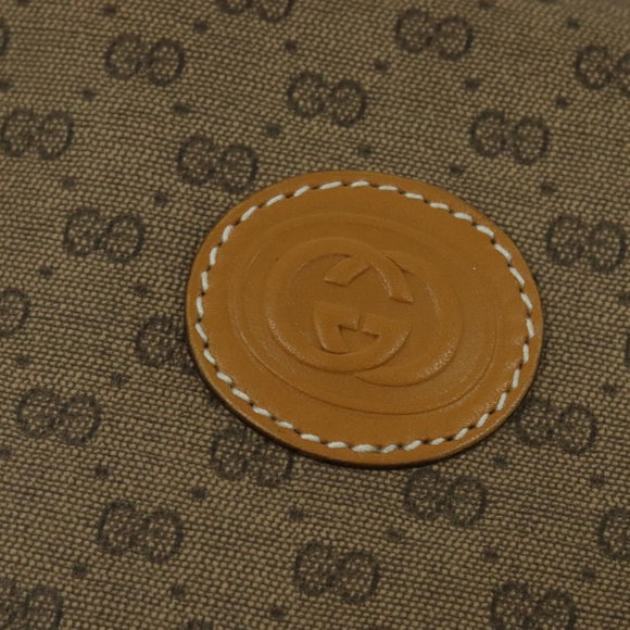 GUCCI Micro GG Supreme Shoulder Bag PVC Brown Gold 007 084 0094 Auth BA1504