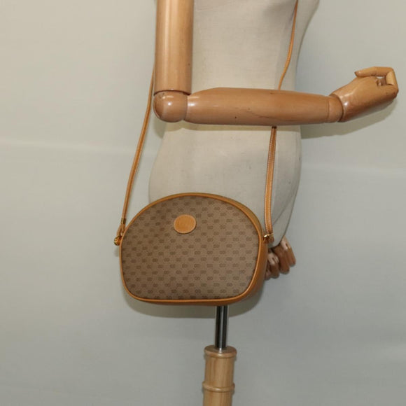 GUCCI Micro GG Supreme Shoulder Bag PVC Brown Gold 007 084 0094 Auth BA1504