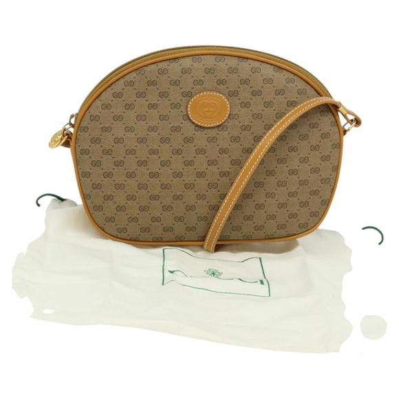 GUCCI Micro GG Supreme Shoulder Bag PVC Brown Gold 007 084 0094 Auth BA1504