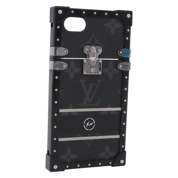 LOUIS VUITTON Monogram Eclipse Fragment iTrunk iPhone 7 Case M62613 Auth BA15042