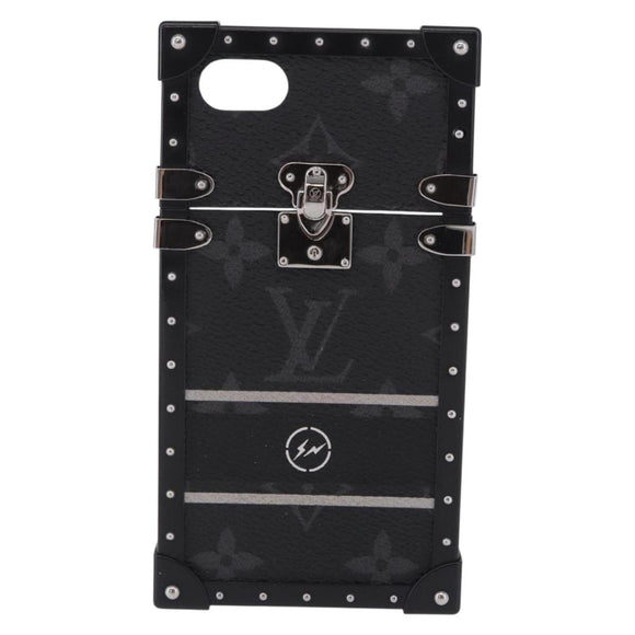 LOUIS VUITTON Monogram Eclipse Fragment iTrunk iPhone 7 Case M62613 Auth BA15042