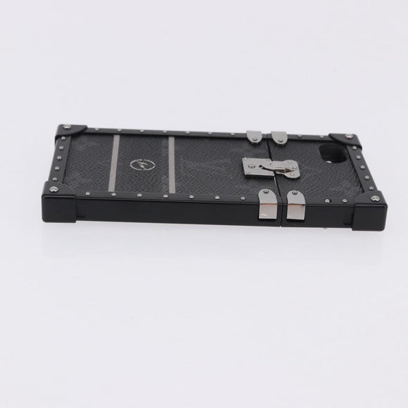 LOUIS VUITTON Monogram Eclipse Fragment iTrunk iPhone 7 Case M62613 Auth BA15042
