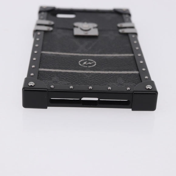 LOUIS VUITTON Monogram Eclipse Fragment iTrunk iPhone 7 Case M62613 Auth BA15042