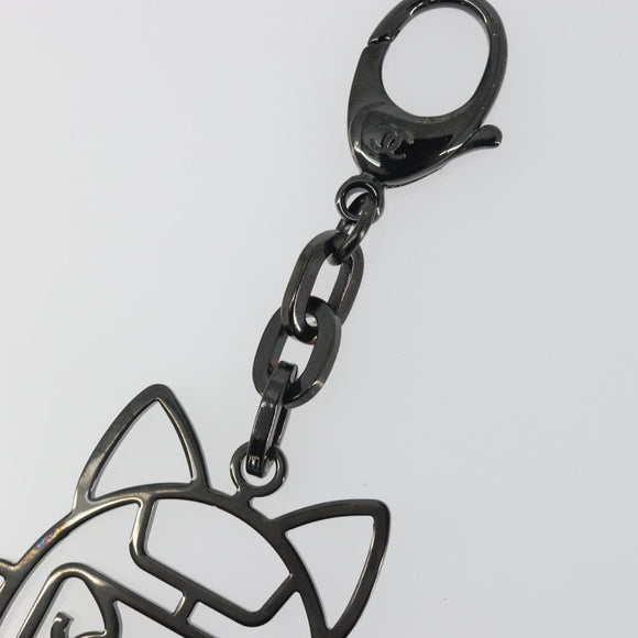 CHANEL Cat Robot Key Holder Metal Black CC Auth BA15043M