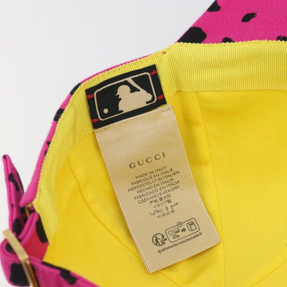 GUCCI x New Era New York Mets Baseball Cap Cotton Pink 729581 Auth BA15044A