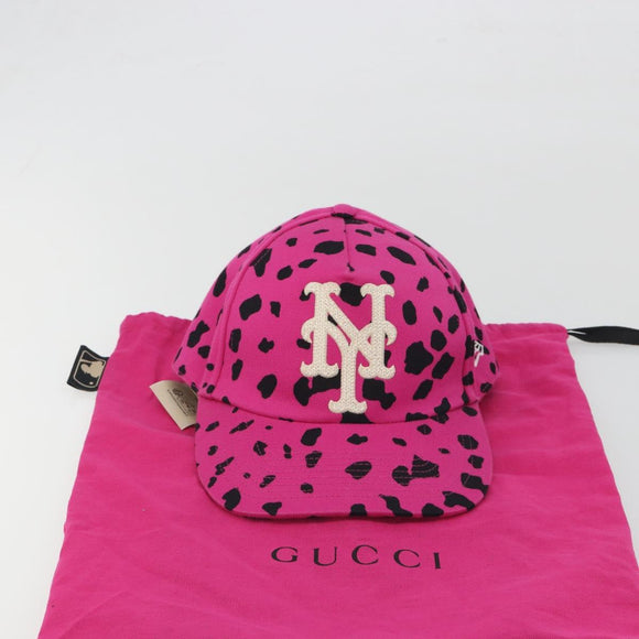 GUCCI x New Era New York Mets Baseball Cap Cotton Pink 729581 Auth BA15044A