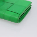 BOTTEGA VENETA MAXI INTRECCIATO Bifold Wallet Leather Green Gold Auth BA15047-15