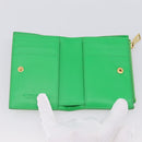 BOTTEGA VENETA MAXI INTRECCIATO Bifold Wallet Leather Green Gold Auth BA15047-9