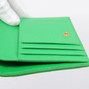 BOTTEGA VENETA MAXI INTRECCIATO Bifold Wallet Leather Green Gold Auth BA15047-18