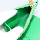BOTTEGA VENETA MAXI INTRECCIATO Bifold Wallet Leather Green Gold Auth BA15047-11