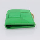 BOTTEGA VENETA MAXI INTRECCIATO Bifold Wallet Leather Green Gold Auth BA15047-4