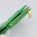BOTTEGA VENETA MAXI INTRECCIATO Bifold Wallet Leather Green Gold Auth BA15047-5