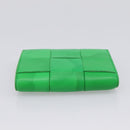 BOTTEGA VENETA MAXI INTRECCIATO Bifold Wallet Leather Green Gold Auth BA15047-6