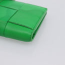 BOTTEGA VENETA MAXI INTRECCIATO Bifold Wallet Leather Green Gold Auth BA15047-7