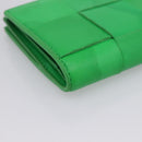 BOTTEGA VENETA MAXI INTRECCIATO Bifold Wallet Leather Green Gold Auth BA15047-14