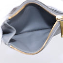 BOTTEGA VENETA MAXI INTRECCIATO Coin Purse Leather Gray Gold Tone Auth BA15048-11