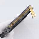 BOTTEGA VENETA MAXI INTRECCIATO Coin Purse Leather Gray Gold Tone Auth BA15048-5
