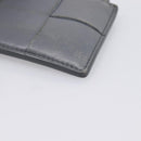 BOTTEGA VENETA MAXI INTRECCIATO Coin Purse Leather Gray Gold Tone Auth BA15048-7