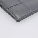 BOTTEGA VENETA MAXI INTRECCIATO Coin Purse Leather Gray Gold Tone Auth BA15048-14