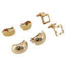 Christian Dior Cuffs Earring Metal 3 Set Gold Tone Auth BA15051-1