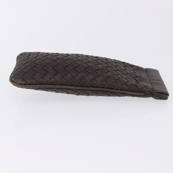 BOTTEGA VENETA INTRECCIATO Glasses Case Coin Purse Leather 2 Set Auth BA15053