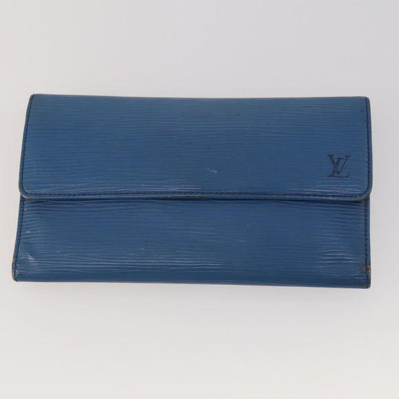 LOUIS VUITTON Epi Monogram Key Case Coin Purse Wallet 5 Set Blue LV Auth BA15060