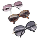 Chloe D&G YSL Sunglasses Plastic 3 Set Brown Black Gold Auth BA15061-1