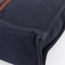 HERMES Fourre Tout MM Hand Bag Cotton Navy Silver Auth BA15062-15