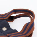 HERMES Fourre Tout MM Hand Bag Cotton Navy Silver Auth BA15062-8