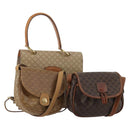 CELINE Macadam Shoulder Bag PVC 3 Set Brown Beige Auth BA15063-1