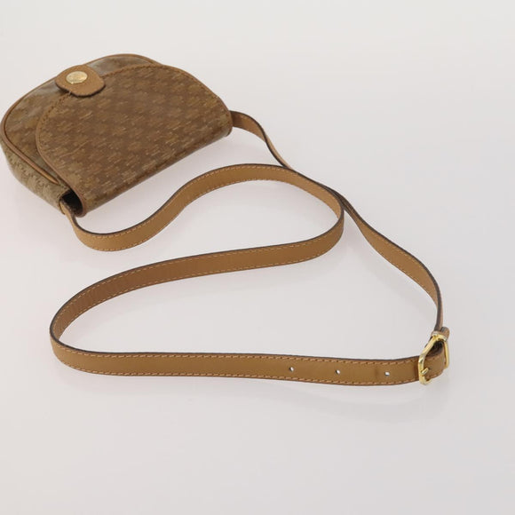 CELINE Macadam Shoulder Bag PVC 3 Set Brown Beige Auth BA15063