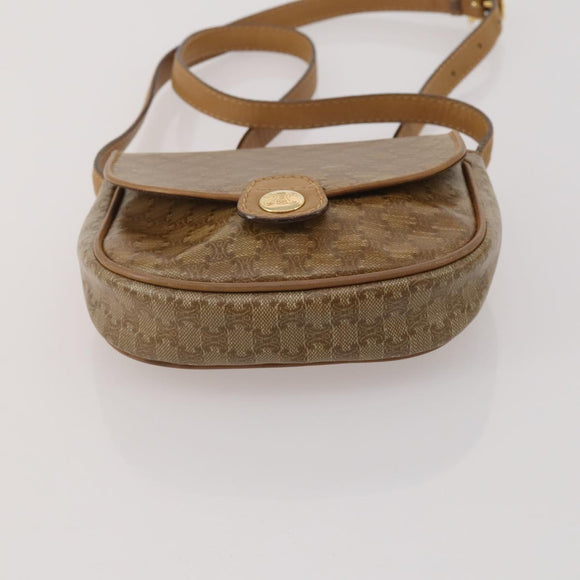CELINE Macadam Shoulder Bag PVC 3 Set Brown Beige Auth BA15063
