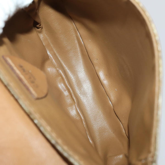CELINE Macadam Shoulder Bag PVC 3 Set Brown Beige Auth BA15063